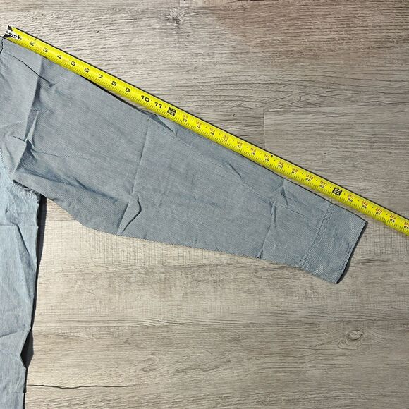 Wrangler Jeans Co Button Up Shirt Mens 2XL Blue Pinstripe Long Sleeve - Picture 6 of 7